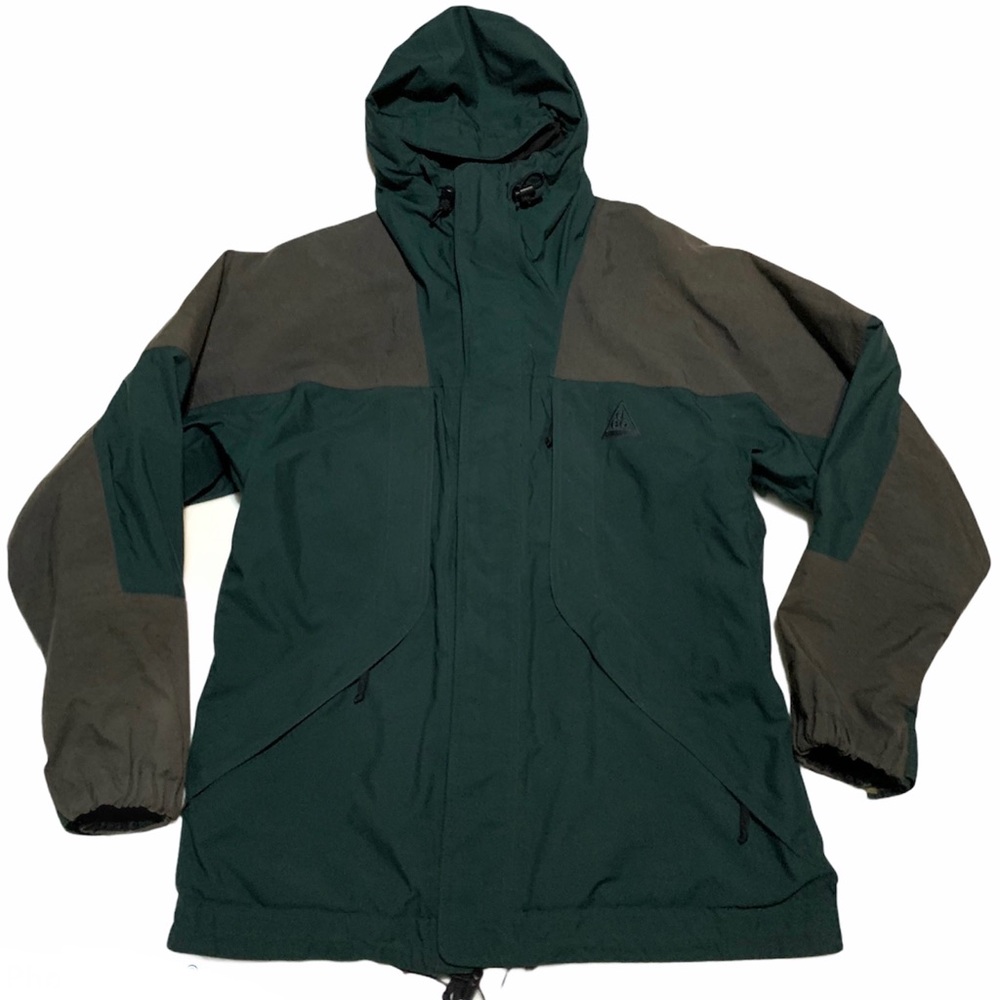 Nike 90s Vintage Green Ski Snow Parka Jacket Coat